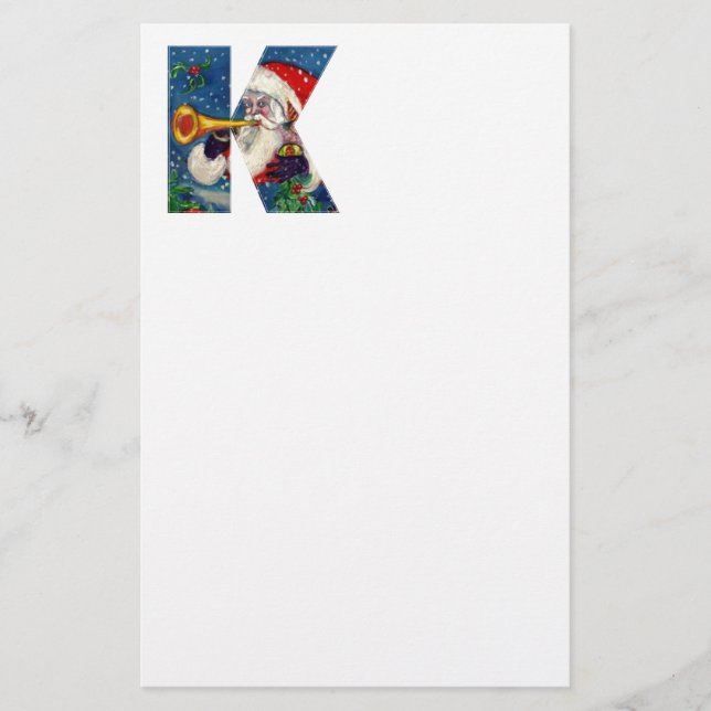 CHRISTMAL K SCHREIBEN / SANTA CLAUS BUGLER MONOGRA BRIEFPAPIER (Vorderseite)