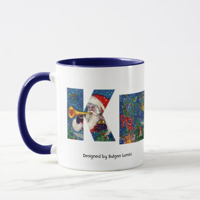 CHRISTMAL K SCHREIBEN / SANTA CLAUS BUGLER MONOGRA TASSE (Links)