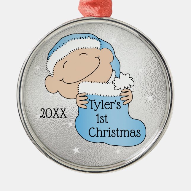 Christmas1st Christmas Blue Ornament (Vorne)