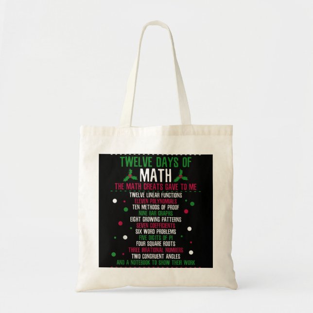 Christmas 12days of Math  Tragetasche (Vorne)