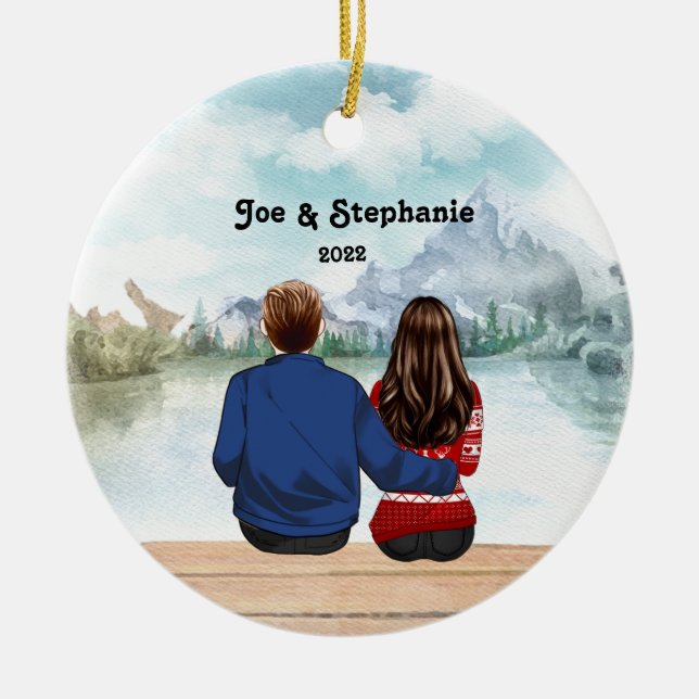 Christmas 2022 Custom Personalized Family  Keramik Ornament (Vorne)