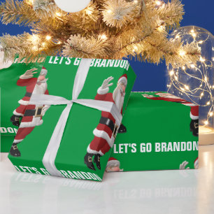 CHRISTMAS 2023 LET'S GO BRANDON SANTA CLAUS GESCHENKPAPIER