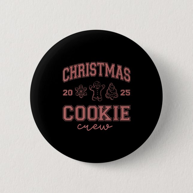 Christmas 2025 Cookie Crew Gingerbread Funny Chris Button (Vorderseite)