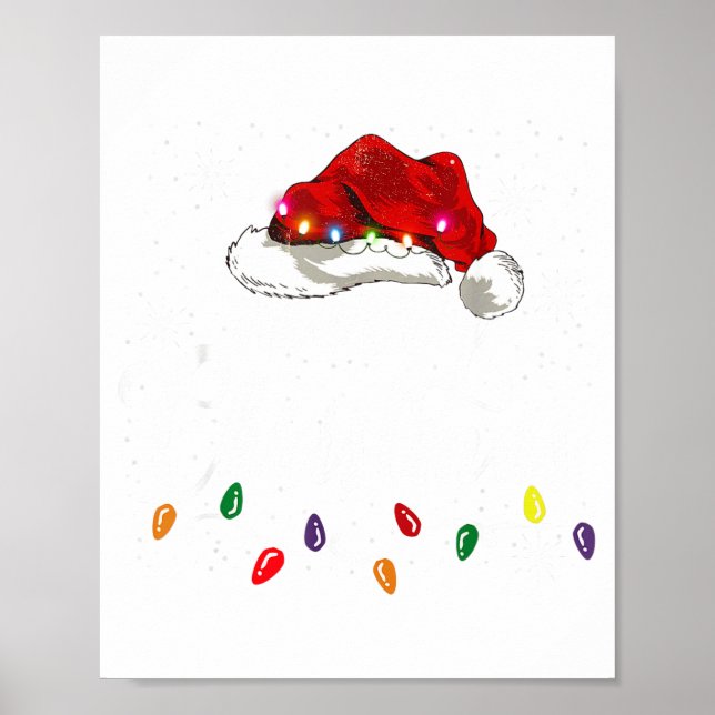 Christmas 2025 Lights Santa Hat Funny Gift Tee Men Poster (Vorne)