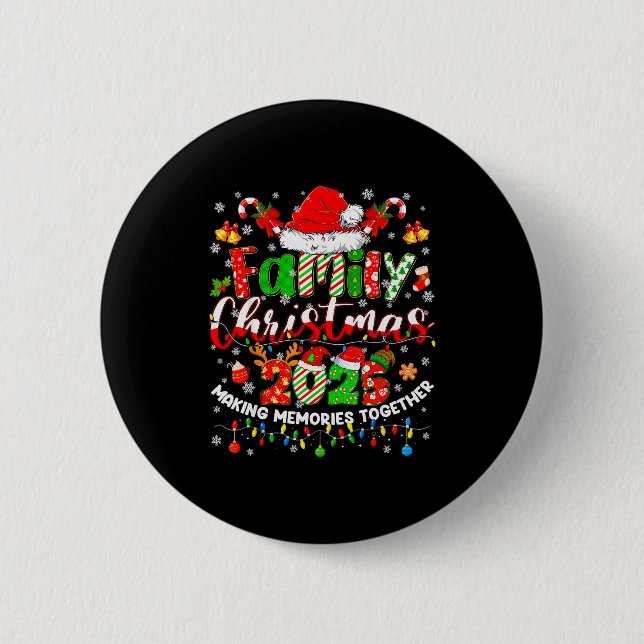 Christmas 2025 Pajamas Pjs Family Matching Outfit  Button (Vorderseite)