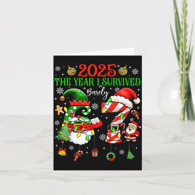 Christmas 2025 The Year I Barely Survived Six Seve Karte (Vorderseite)