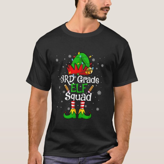 Christmas 3rd Grade Elf Squad Third Grade Teacher  T-Shirt (Vorderseite)