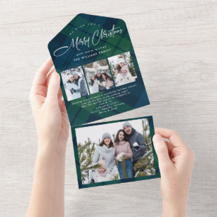 Christmas 4 Photo Grey Code QR Carte de vacances