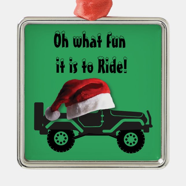 Christmas 4-Wheeler Ornament Aus Metall (Vorne)
