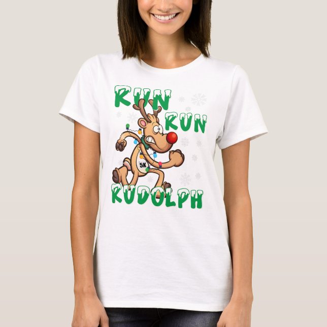 Christmas 5K Run Rudolph Holi T-Shirt (Vorderseite)