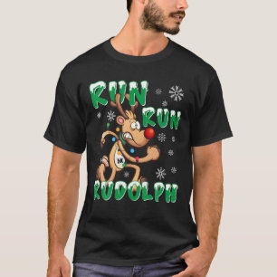 Christmas 5K Run Run Rudolph Holiday Team läuft T-Shirt
