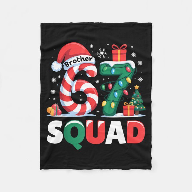 Christmas 67 Squad Brother 6-7 Funny Matching Cand Fleecedecke (Vorderseite)