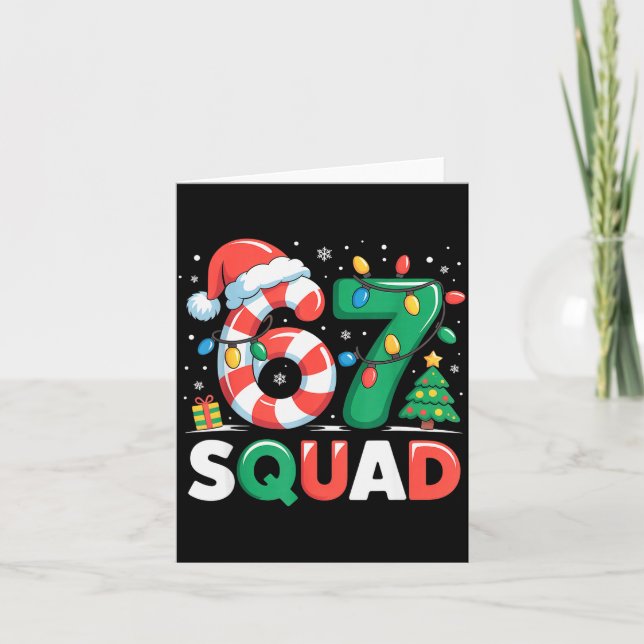 Christmas 67 Squad Funny Candy Cane Lights Holiday Karte (Vorderseite)