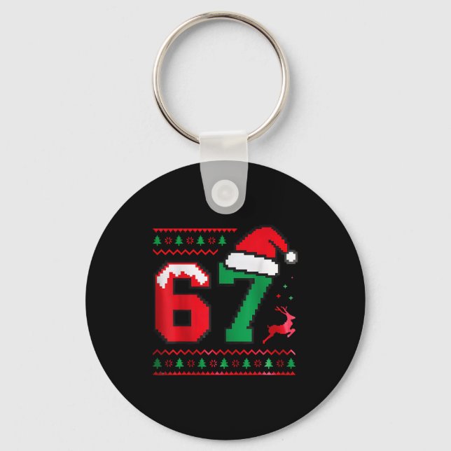 Christmas 67 Ugly Sweater Number 67 Design  Schlüsselanhänger (Vorderseite)