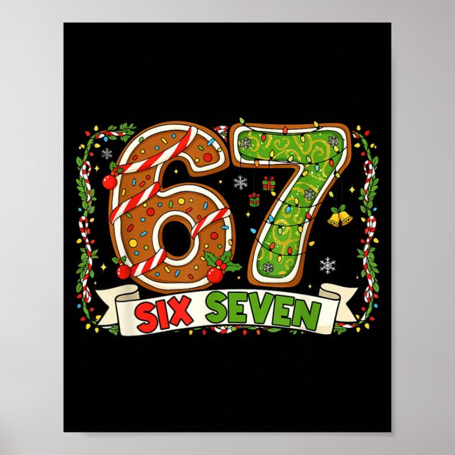 Christmas 67 Xmas Gen Rizzmas 6 7 Santa Brainrot M Poster (Vorne)
