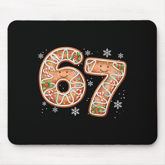 Christmas 6 7 Six Seven Funny 67 Meme Gingerbread  Mousepad (Vorne)