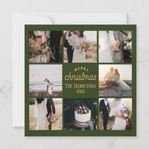 Christmas 8 Photo Collage Emerald Carte verte