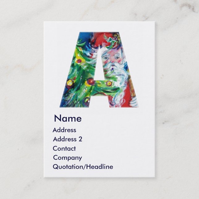 CHRISTMAS A BRIEF / SANTA MIT CHRISTMAS BAUM VISITENKARTE (Vorderseite)