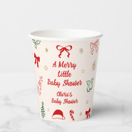 Christmas A Merry Litte Baby Shower  Pappbecher