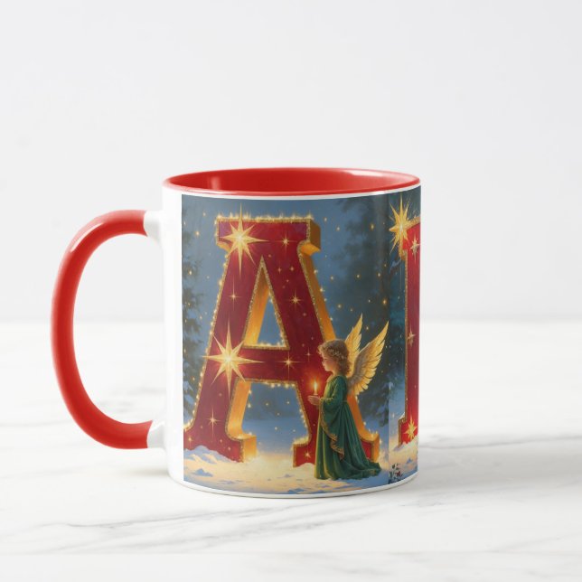 Christmas ABC Festive Holiday Coffee Mug (Gauche)