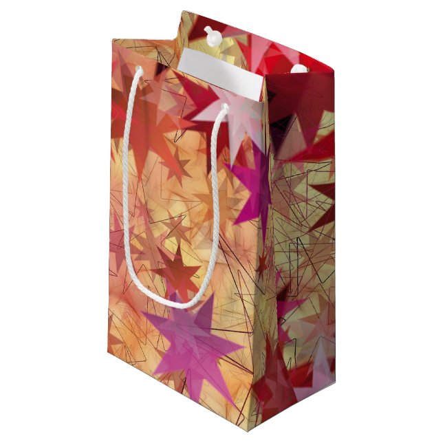 CHRISTMAS Abstrakt Stars Kleine Geschenktüte (Vorderseite Schrägansicht)