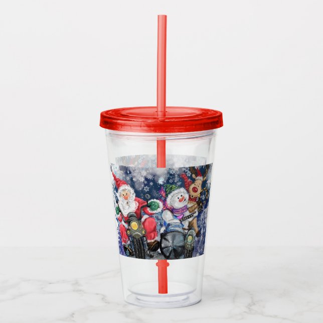 Christmas Acrylic Tumbler Happy Friends - Spaß Acryltrinkbecher (Vorderseite)