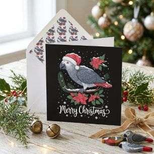 Christmas African Gray Parrot Feiertagskarte