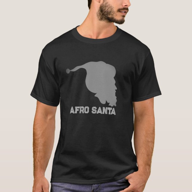Christmas Afro Santa Silhouette T-Shirt (Vorderseite)