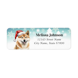 Christmas Akita Chien Retourner Adresse Étiquettes