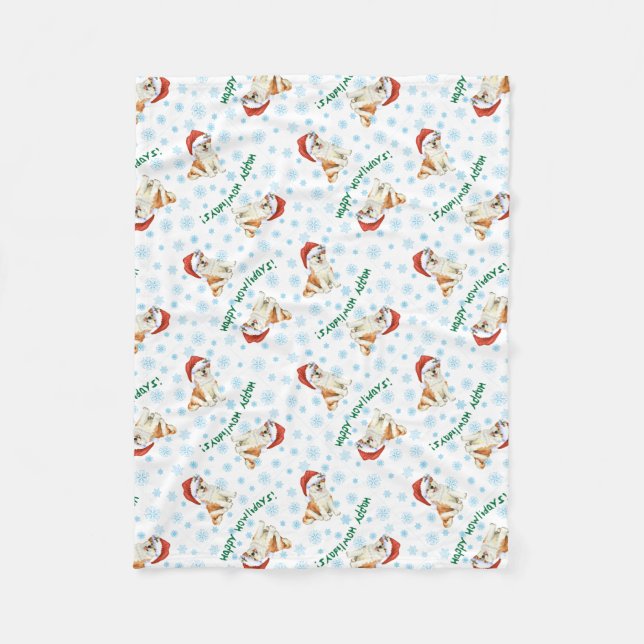 Christmas Akita Fleece Blanket (Vorderseite)