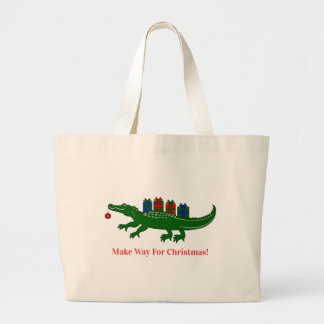 Christmas Alligator Tote Bag Jumbo Stoffbeutel