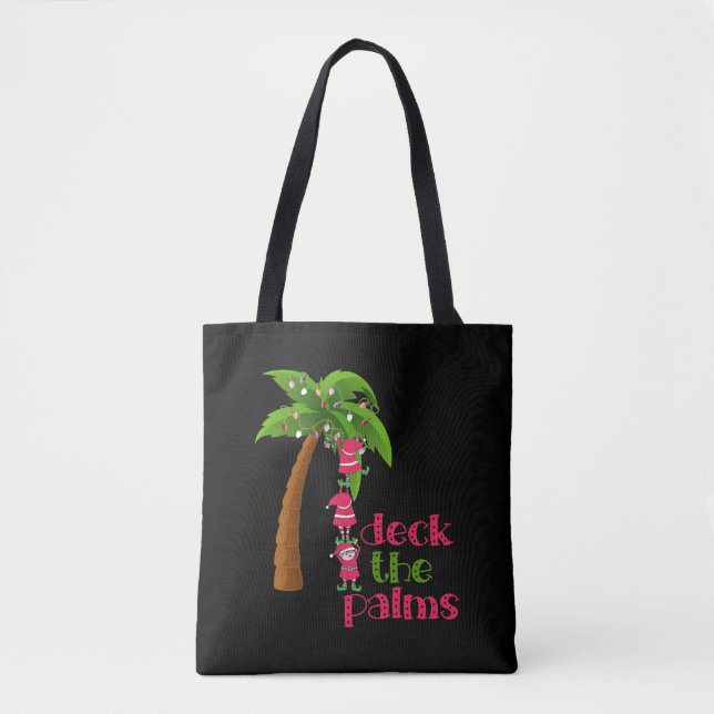 CHRISTMAS AM STRAND Grafik SANTAS ELVES PALM Tasche (Vorderseite)