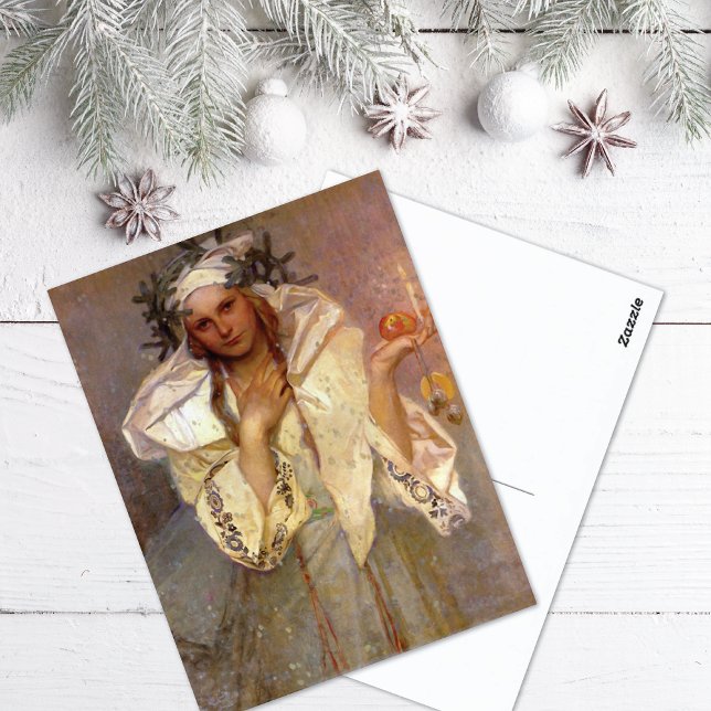 Christmas America Alphonse Mucha Postkarte (Von Creator hochgeladen)