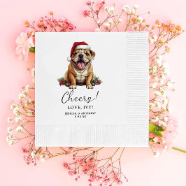 Christmas American Bulldog Personalisiert Cheers Serviette