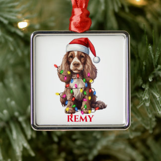 CHRISTMAS AMERICAN COCKER SPANIEL DOG ORNAMENT AUS METALL