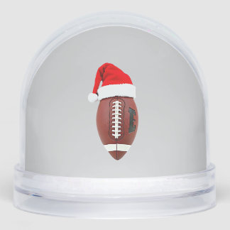 Christmas American Football Ball Santa Hat (3) Schneekugeln