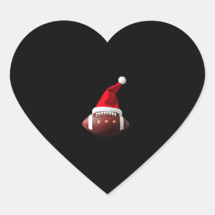 Christmas American Football Ball Weihnachtsmannmüt Herz-Aufkleber