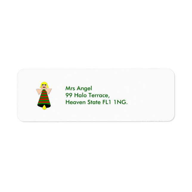 Christmas Angel Bell Custom Address Labels (Vorne)