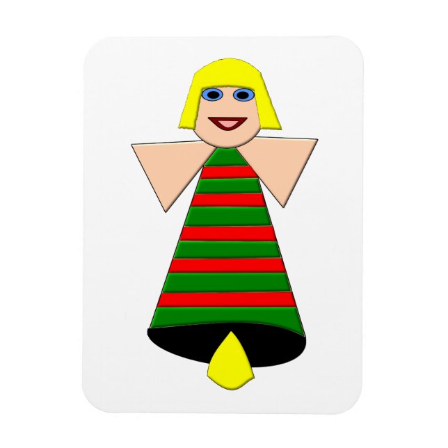 Christmas Angel Bell Premium Magnet (Vertikal)