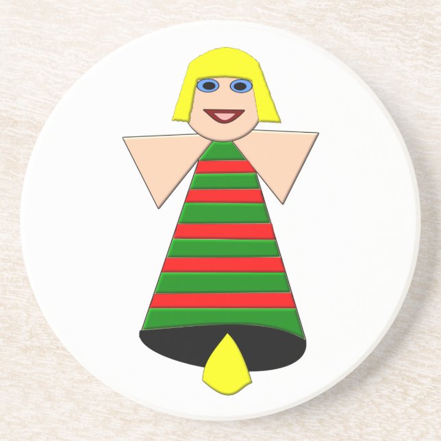 Christmas Angel Bell Sandstone Untersetzer (Vorne)
