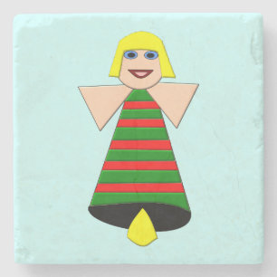 Christmas Angel Bell Steinuntersetzer