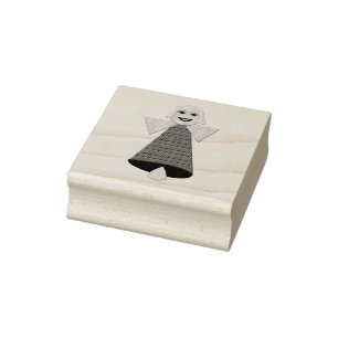 Christmas Angel Bell Wood Art Briefmarke Gummistempel