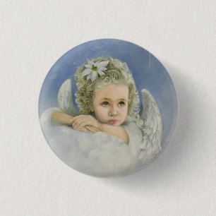 Christmas Angel Button