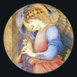 Christmas Angel Edward Burne-Jones Stickers<br><div class="desc">Engel Playing ein Flageolet, Tempera und Gold Farbe auf Papier, c. 1878 von Sir Edward Coley Burne-Jones. Die Palette ist aus der Renaissance gezeichnet, reich an Rot, Blau und Gold. Ideal für Weihnachtskarten, Geschenkpackungen, Einladungen und Notizen - schön und geschmackvoll das ganze Jahr hindurch. Matchkarten, Postkarten, Geschenketiketten und vieles mehr...</div>