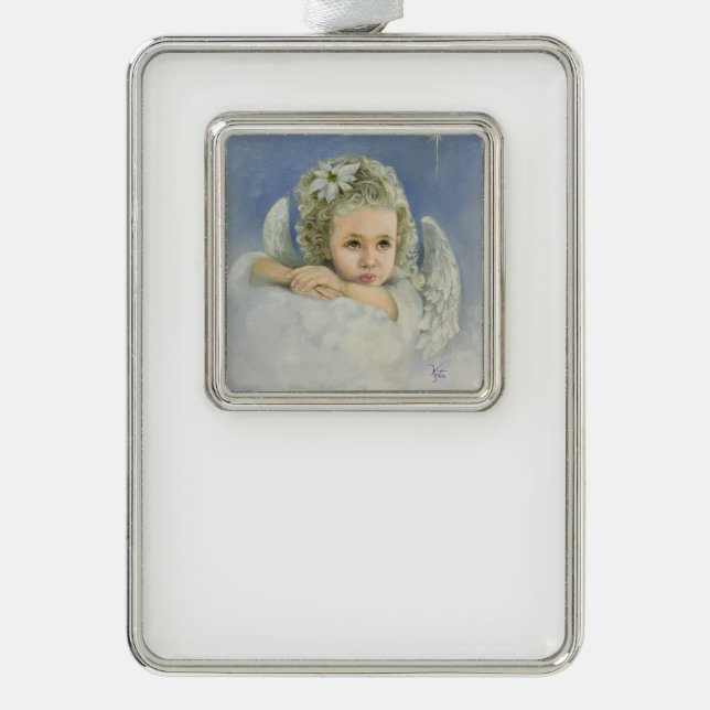 Christmas Angel Gerahmt Rahmen-Ornament Silber (Vorderseite)