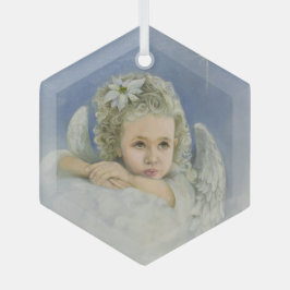 Christmas Angel Hexagon Ornament Aus Glas