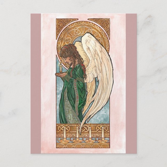 Christmas Angel Postcard Feiertagspostkarte (Vorderseite)