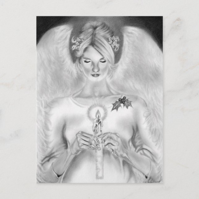 Christmas Angel Postcard Feiertagspostkarte (Vorderseite)