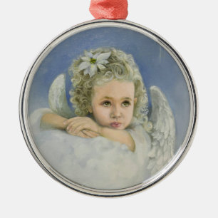 Christmas Angel Round Ornament Aus Metall