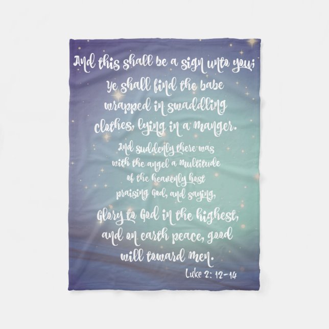 Christmas Angel Scripture Fleecedecke (Vorderseite)